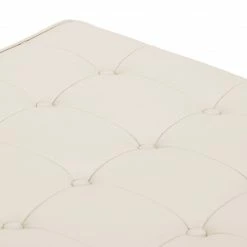 Fredriks Polsterhocker Chelsea Echtleder - Echtleder Gad: Creme - Zylinder -WOHNZIMMERMÖBEL Verkäufe polsterhocker chelsea echtleder runder fuss 3805928