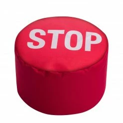 SITTING POINT Polsterhocker Dot Com Stop - Webstoff - Stopschildmotiv