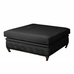 Jack & Alice Polsterhocker Esplanada (groß) Samt - Schwarz