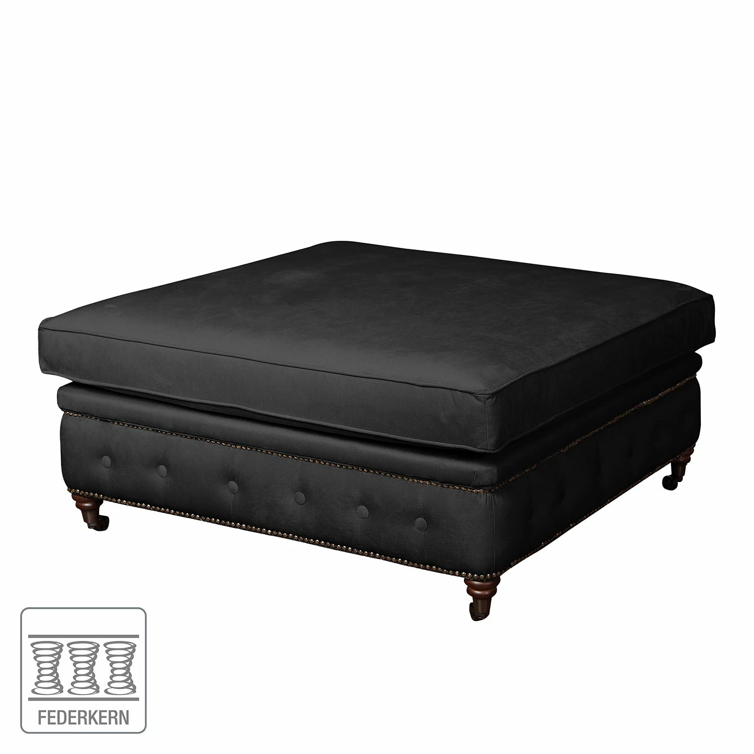 Jack & Alice Polsterhocker Esplanada (groß) Samt - Schwarz 2 Jack & Alice Polsterhocker Esplanada (groß) Samt - Schwarz – Bild 2