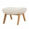 Studio Copenhagen Polsterhocker Garbo I Echtleder - Echtleder Neka: Creme - Eiche Dunkel - Eiche