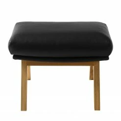 Studio Copenhagen Polsterhocker Hepburn I - Echtleder Neka: Schwarz - Eiche Dunkel -WOHNZIMMERMÖBEL Verkäufe polsterhocker hepburn echtleder echtleder neka schwarz 5025408