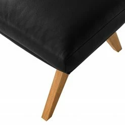 Studio Copenhagen Polsterhocker Hepburn I - Echtleder Neka: Schwarz - Eiche Dunkel -WOHNZIMMERMÖBEL Verkäufe polsterhocker hepburn echtleder echtleder neka schwarz 5025420