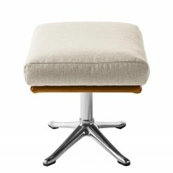 Studio Copenhagen Polsterhocker Hepburn III - Beige / Cognac - Chrom glänzend -WOHNZIMMERMÖBEL Verkäufe polsterhocker hepburn ii webstoff echtleder beige cognac 5023880