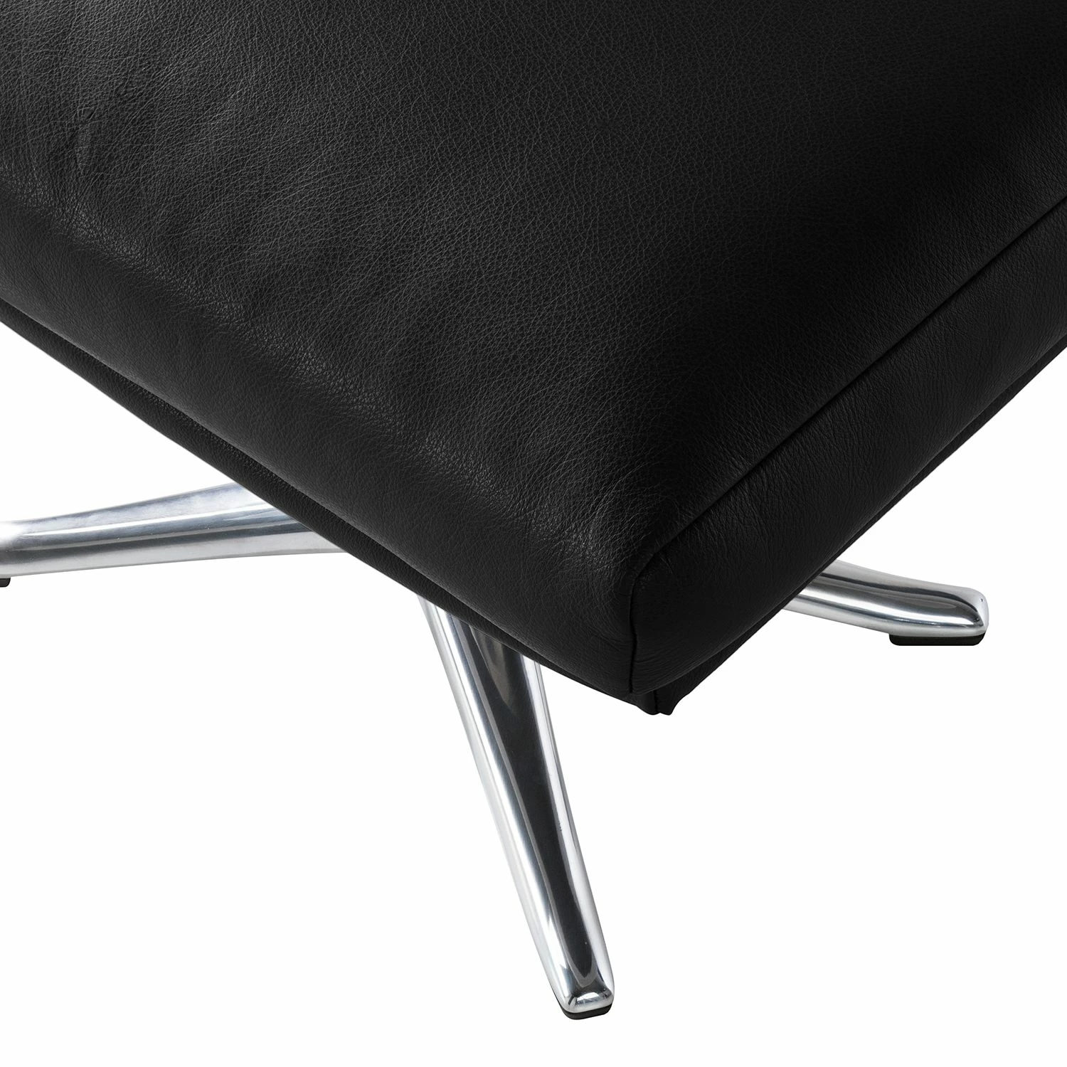 Studio Copenhagen Polsterhocker Hepburn III - Echtleder Neka: Schwarz - Chrom glänzend 7 Studio Copenhagen Polsterhocker Hepburn III - Echtleder Neka: Schwarz - Chrom glänzend – Bild 7