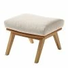 Studio Copenhagen Polsterhocker Hepburn I - Beige / Cognac - Eiche Dunkel
