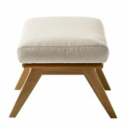 Studio Copenhagen Polsterhocker Hepburn I - Beige / Cognac - Eiche Dunkel -WOHNZIMMERMÖBEL Verkäufe polsterhocker hepburn webstoff echtleder beige cognac 5022916