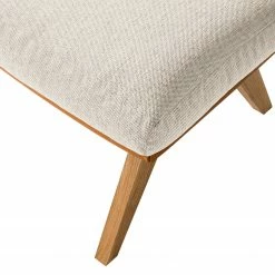 Studio Copenhagen Polsterhocker Hepburn I - Beige / Cognac - Eiche Dunkel -WOHNZIMMERMÖBEL Verkäufe polsterhocker hepburn webstoff echtleder beige cognac 5022920