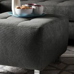 Fredriks Polsterhocker Tanete - Strukturstoff -WOHNZIMMERMÖBEL Verkäufe polsterhocker tanete strukturstoff grau 4997436