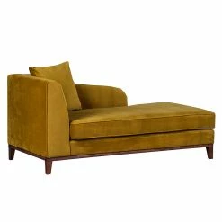 Jack & Alice Recamiere Blomma - Samtstoff SenfGelb - Armlehne davorstehend links -WOHNZIMMERMÖBEL Verkäufe recamiere blomma samtstoff senfgelb armlehne davorstehend links 354749