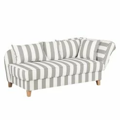 Maison Belfort Recamiere Revel I Webstoff - Grau - Armlehne davorstehend rechts