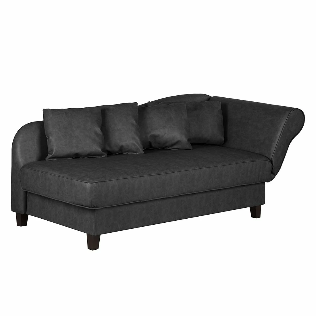 Maison Belfort Recamiere Revel Kunstleder - Anthrazit - Armlehne davorstehend rechts 1 Maison Belfort Recamiere Revel Kunstleder - Anthrazit - Armlehne davorstehend rechts