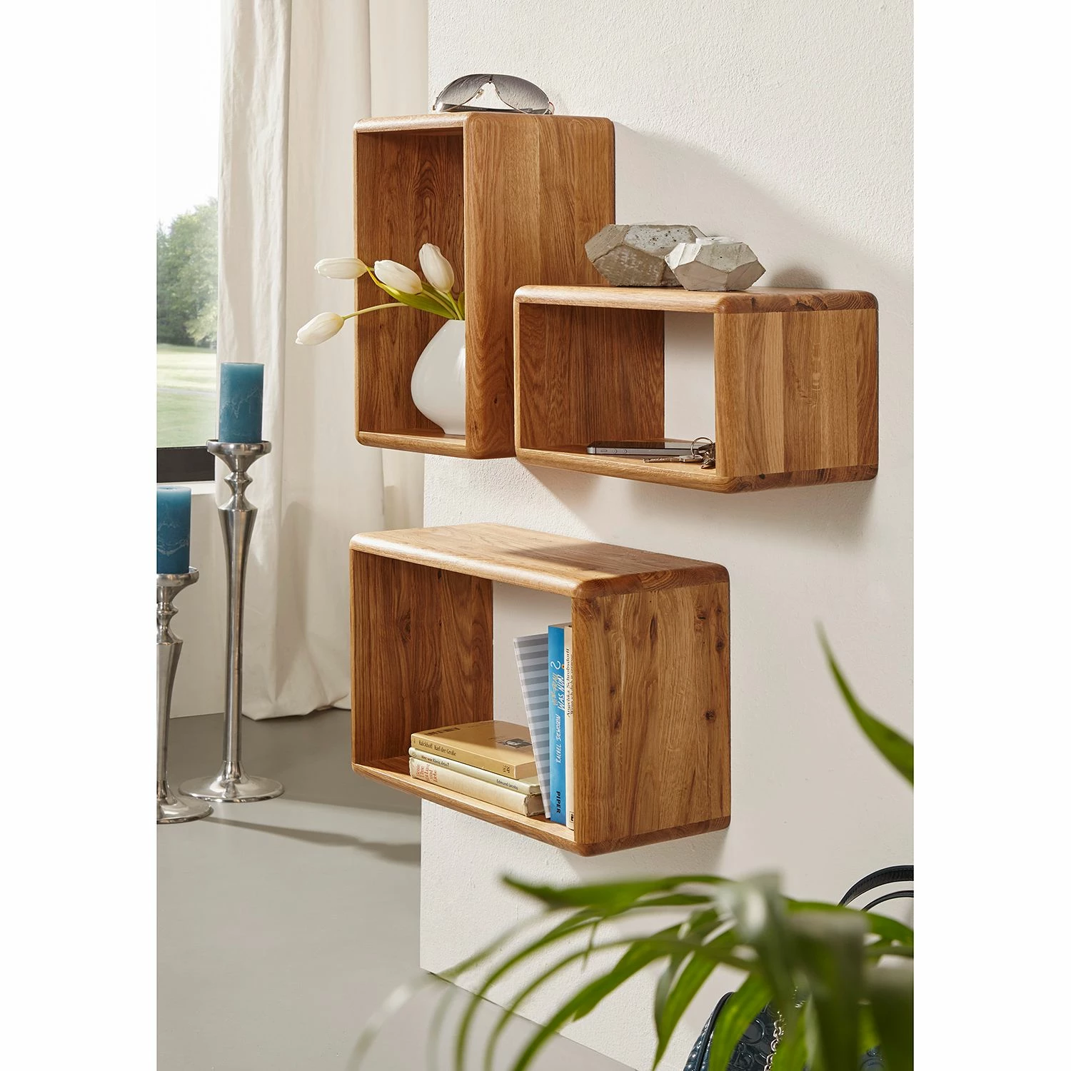 Ars Natura Wandregal Anamur (3er-Set) - Eiche 2 Ars Natura Wandregal Anamur (3er-Set) - Eiche – Bild 2