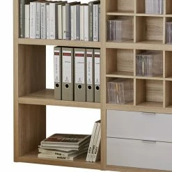 Fredriks Regal Concept V - Eiche Dekor / Hochglanz Weiß -WOHNZIMMERMÖBEL Verkäufe regal concept v eiche dekor hochglanz weiss 1993906