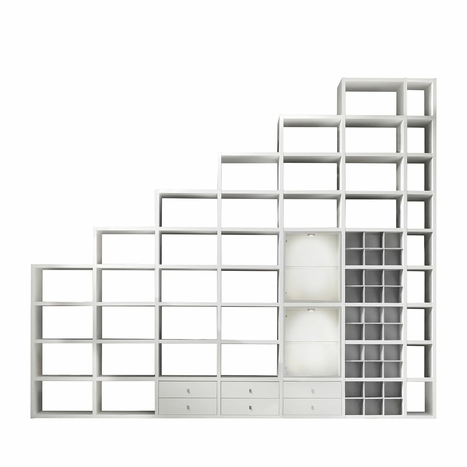 Fredriks Regal Concept XVI (inkl. Beleuchtung) - Hochglanz Weiß 1 Fredriks Regal Concept XVI (inkl. Beleuchtung) - Hochglanz Weiß