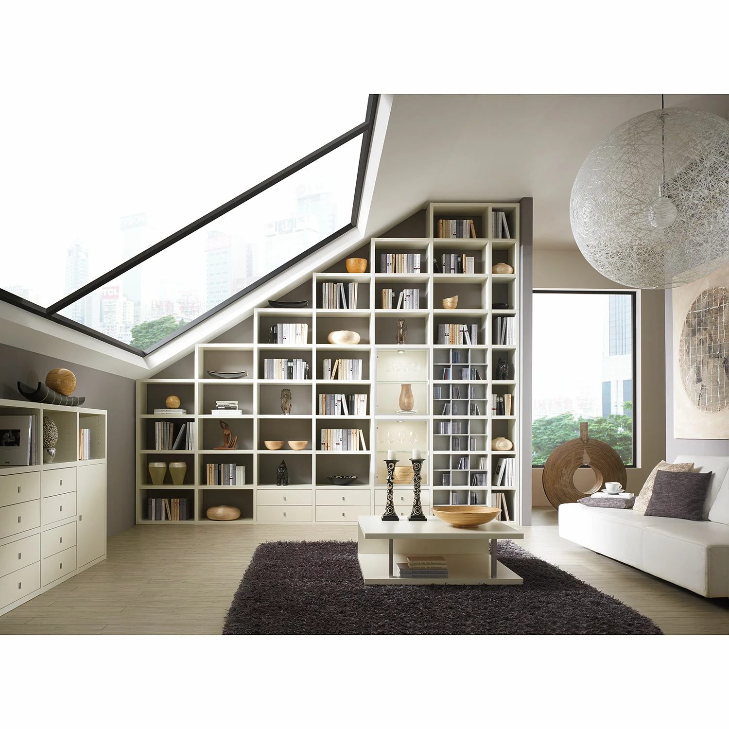 Fredriks Regal Concept XVI (inkl. Beleuchtung) - Hochglanz Weiß 2 Fredriks Regal Concept XVI (inkl. Beleuchtung) - Hochglanz Weiß – Bild 2