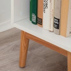 Mørteens Regal Lindholm I - Weiß / Eiche -WOHNZIMMERMÖBEL Verkäufe regal lindholm i weiss eiche massiv 4037320