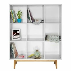 Mørteens Regal Lindholm III - Weiß/Eiche massiv -WOHNZIMMERMÖBEL Verkäufe regal lindholm iii weiss eiche massiv 1229546