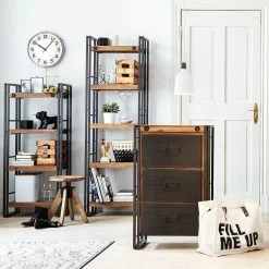 Ars manufacti Kommode Manchester - Akazie teilmassiv / Metall - Akazie / Anthrazit -WOHNZIMMERMÖBEL Verkäufe regal manchester i akazie massiv metall 4873020 1