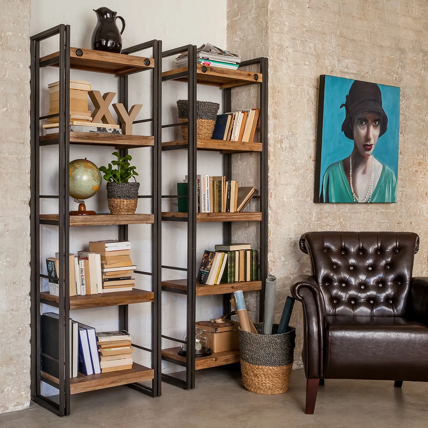 Ars manufacti Regal Manchester I - Akazie massiv / Metall - Akazie / Anthrazit 2 Ars manufacti Regal Manchester I - Akazie massiv / Metall - Akazie / Anthrazit – Bild 2