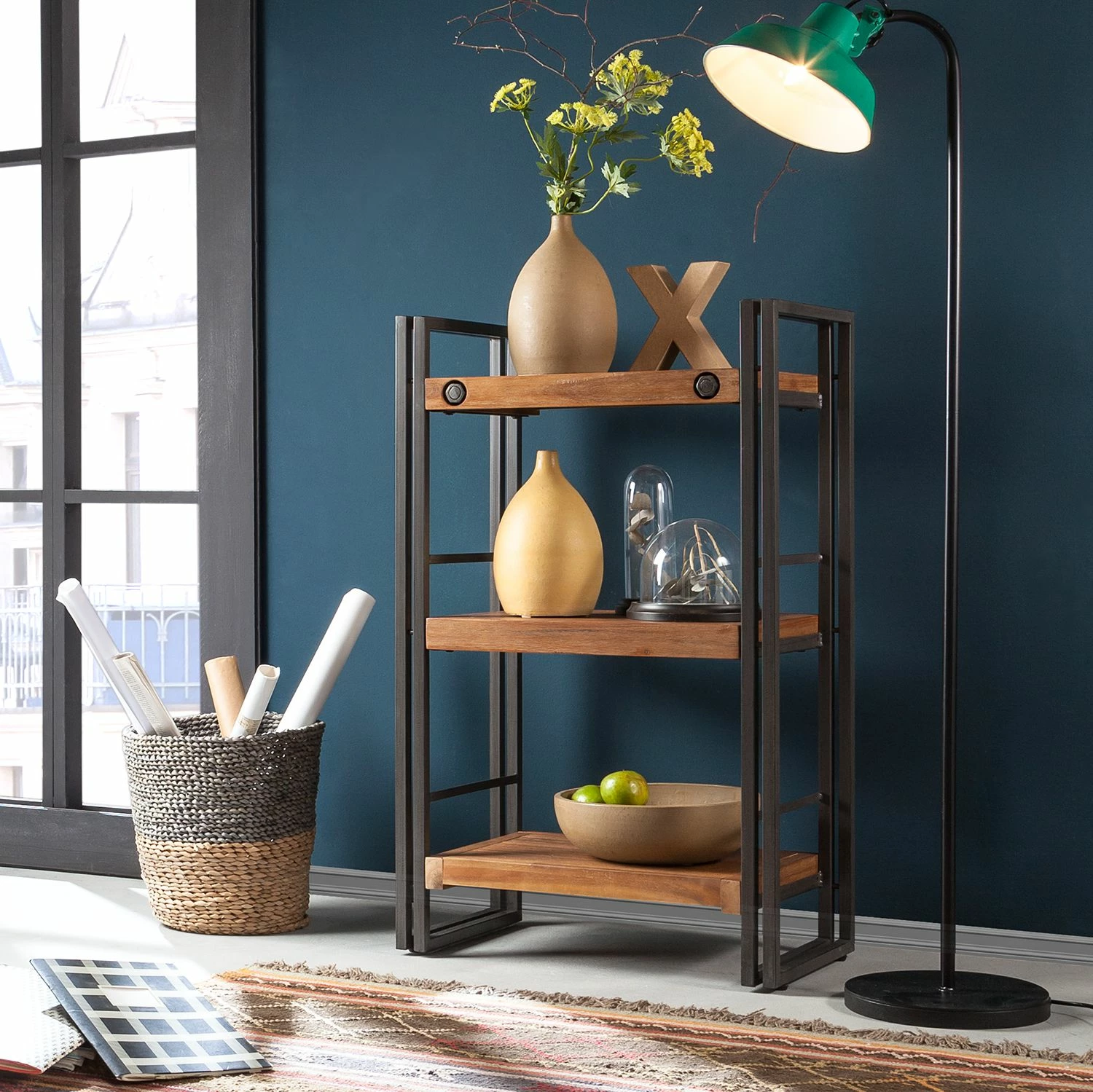 Ars manufacti Regal Manchester III - Akazie massiv / Metall - Akazie / Anthrazit 4 Ars manufacti Regal Manchester III - Akazie massiv / Metall - Akazie / Anthrazit – Bild 4