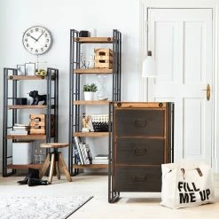 Ars manufacti Regal Manchester IV - Akazie massiv / Metall - Akazie / Anthrazit -WOHNZIMMERMÖBEL Verkäufe regal manchester iv akazie massiv metall 2888478