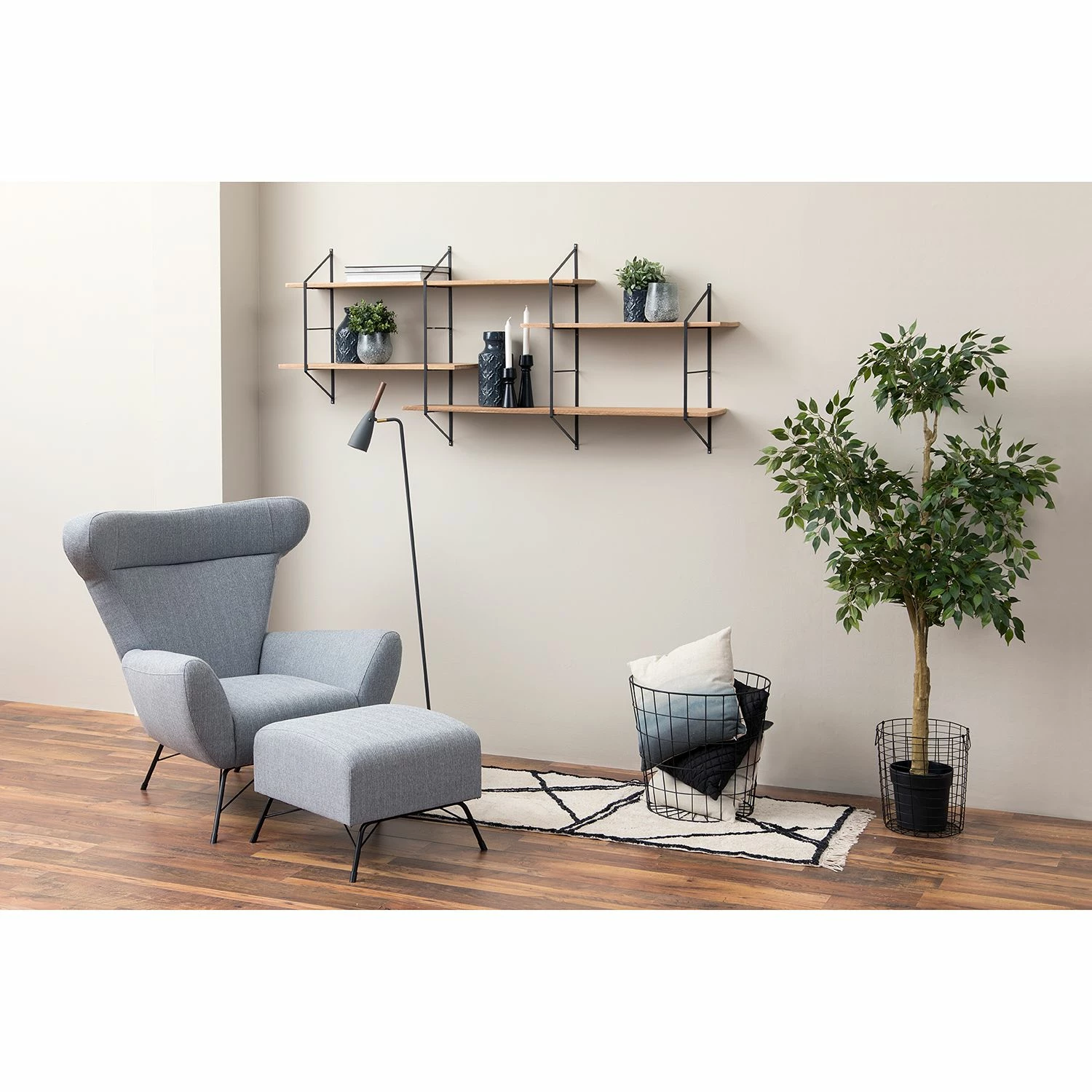 Mørteens Regal Oxbow I - Paulownia massiv / Metall - Paulownia / Schwarz 2 Mørteens Regal Oxbow I - Paulownia massiv / Metall - Paulownia / Schwarz – Bild 2