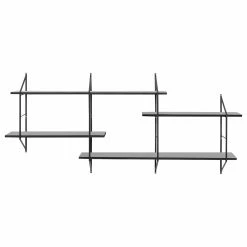 Mørteens Regal Oxbow I - Paulownia massiv / Metall - Paulownia Schwarz -WOHNZIMMERMÖBEL Verkäufe regal oxbow i paulownia massiv schwarz 4562324