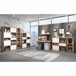 Fredriks Regal Rya II - Balkeneiche Dekor - Höhe: 113 cm -WOHNZIMMERMÖBEL Verkäufe regal rya i hochglanz weiss 113 cm 5235780