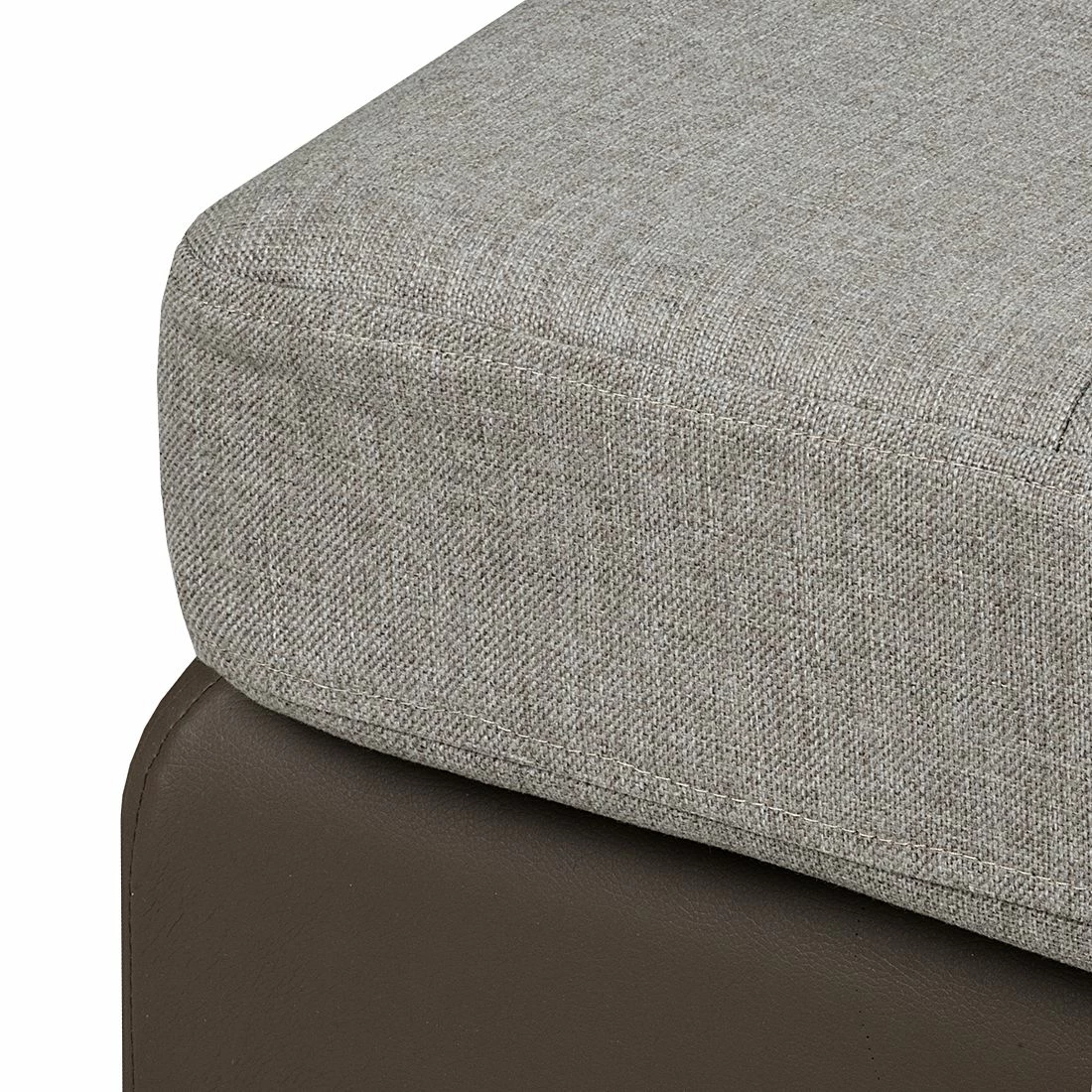 Roomscape Ecksofa Tosya - Kunstleder Taupe/Strukturstoff Grau - Ottomane davorstehend rechts 11 Roomscape Ecksofa Tosya - Kunstleder Taupe/Strukturstoff Grau - Ottomane davorstehend rechts – Bild 11