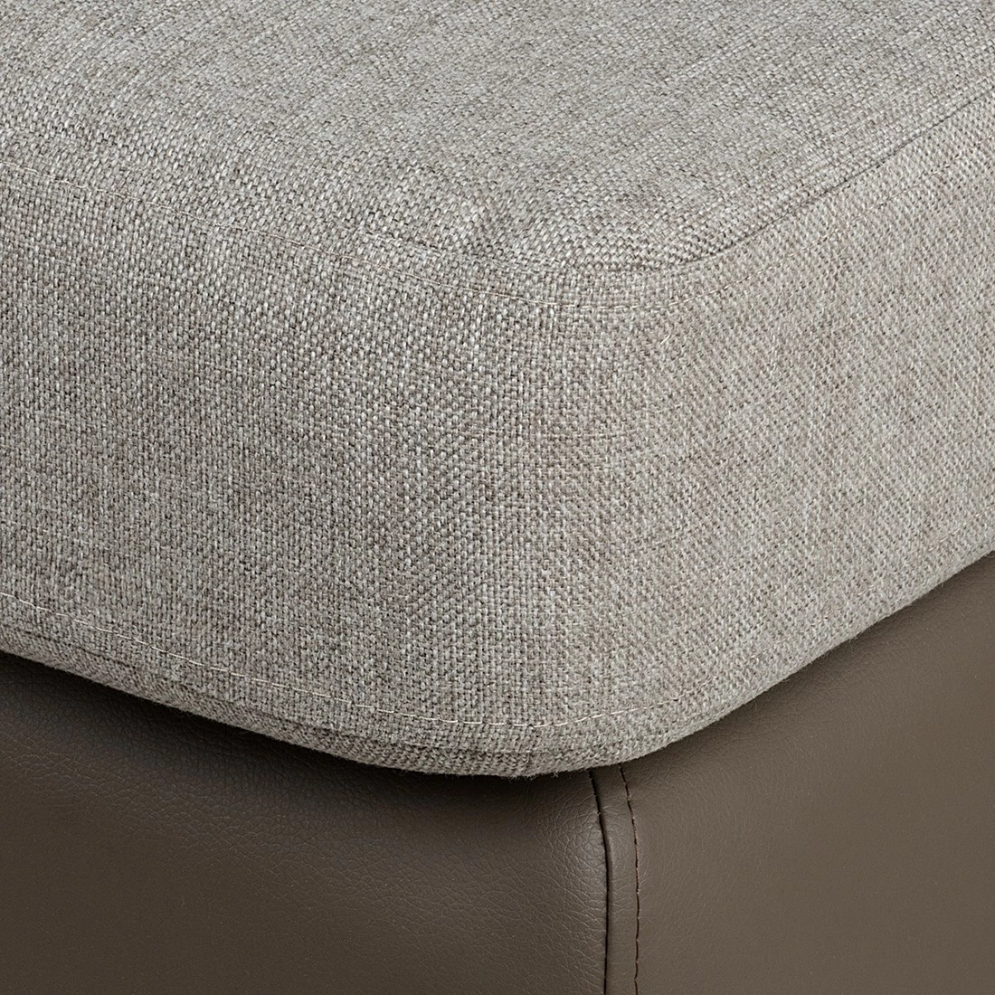 Roomscape Ecksofa Tosya - Kunstleder Taupe/Strukturstoff Grau - Ottomane davorstehend rechts 10 Roomscape Ecksofa Tosya - Kunstleder Taupe/Strukturstoff Grau - Ottomane davorstehend rechts – Bild 10