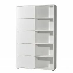 Schiebetürenregal Mingle I - Weiß / Eiche Sonoma Dekor -WOHNZIMMERMÖBEL Verkäufe schiebetuerenregal mingle i weiss eiche sonoma dekor 5029092