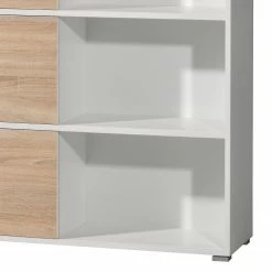 Schiebetürenregal Mingle I - Weiß / Eiche Sonoma Dekor -WOHNZIMMERMÖBEL Verkäufe schiebetuerenregal mingle i weiss eiche sonoma dekor 5029160