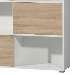 Germania Schiebetürenregal Mingle II - Weiß/Eiche Sonoma Dekor -WOHNZIMMERMÖBEL Verkäufe schiebetuerenregal mingle ii weiss eiche sonoma dekor 5029244