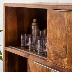 Ars Natura Schiebetürenregal Trangle - Sheesham massiv -WOHNZIMMERMÖBEL Verkäufe schiebetuerenregal trangle sheesham massiv 676046