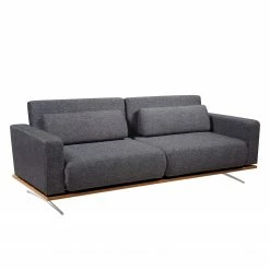 Studio Copenhagen Schlafsofa Copperfield II Webstoff - Stoff Parsa: Grau-Schwarz