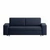 Chillout by Franz Fertig Schlafsofa Plaza Echtleder - Dunkelblau - Breite: 178 cm - Keine Funktion