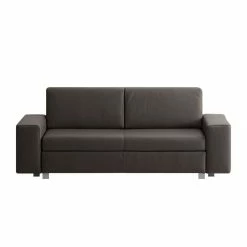 Chillout by Franz Fertig Schlafsofa Plaza Echtleder - Bisonbraun - Breite: 178 cm - Keine Funktion