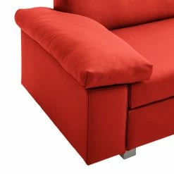 Chillout by Franz Fertig Schlafsofa Plaza Echtleder - Rot - Breite: 222 cm - Armlehne verstellbar -WOHNZIMMERMÖBEL Verkäufe schlafsofa plaza echtleder rot 222 cm abklappbare armlehnen 1415418