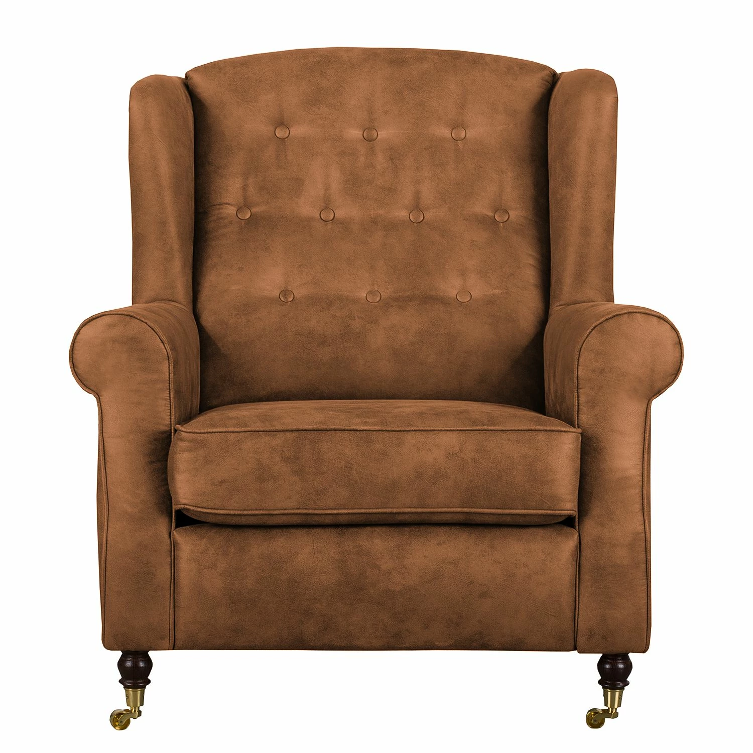 Ars manufacti Ohrensessel Grendon Antiklederlook - Mittelbraun 2 Ars manufacti Ohrensessel Grendon Antiklederlook - Mittelbraun – Bild 2