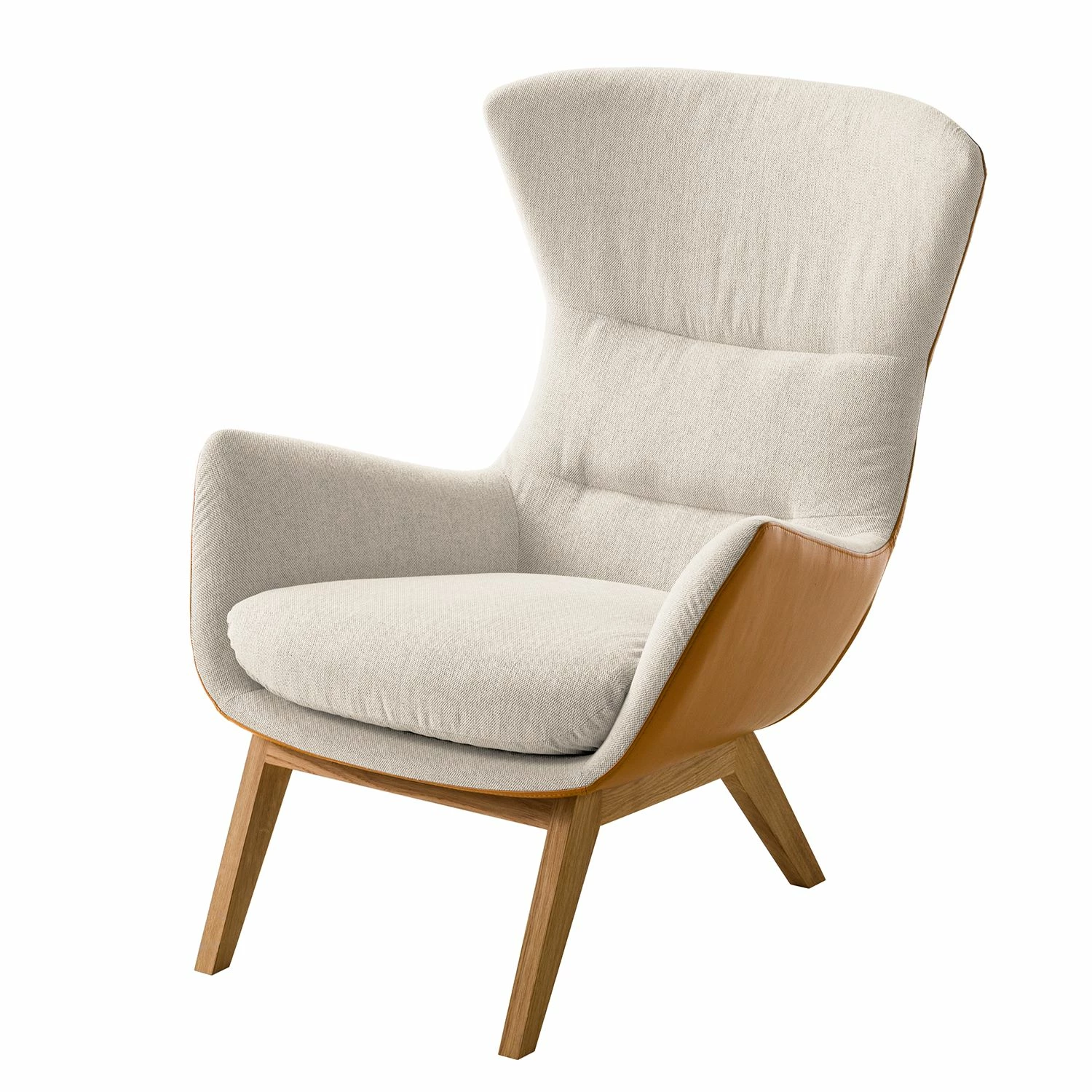 Studio Copenhagen Sessel Hepburn I - Beige / Cognac - Eiche Dunkel 1 Studio Copenhagen Sessel Hepburn I - Beige / Cognac - Eiche Dunkel