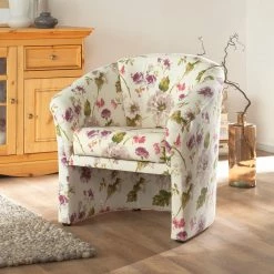 Ridgevalley Sessel Loberia - Flachgewebe - Beige geblümt -WOHNZIMMERMÖBEL Verkäufe sessel loberia flachgewebe beige gebluemt 3355577