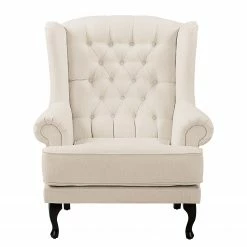 Maison Belfort Ohrensessel Miscol - Beige - Mit Hocker -WOHNZIMMERMÖBEL Verkäufe sessel miscol webstoff mit hocker beige 4886844