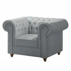 Maison Belfort Chesterfield Sessel Pintano - Silbergrau