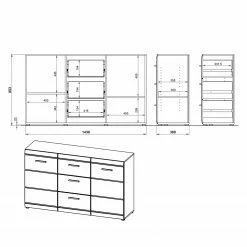 Germania Sideboard Adana - Hochglanz Weiß -WOHNZIMMERMÖBEL Verkäufe sideboard adana hochglanz weiss 5162588