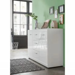 Germania Sideboard Adana - Hochglanz Weiß -WOHNZIMMERMÖBEL Verkäufe sideboard adana hochglanz weiss 5188200