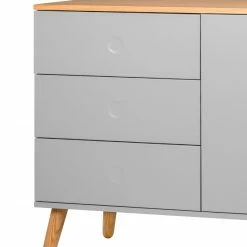 Tenzo Sideboard Dot I - Grau -WOHNZIMMERMÖBEL Verkäufe sideboard dot i eiche teilmassiv grau 4148648