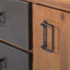 Ars manufacti Sideboard Manchester II - Akazie teilmassiv / Metall - Akazie / Anthrazit -WOHNZIMMERMÖBEL Verkäufe sideboard manchester ii akazie massiv metall 4876172