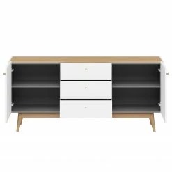 Germania Sideboard Monteo I - Weiß / Eiche -WOHNZIMMERMÖBEL Verkäufe sideboard monteo weiss eiche 4943284