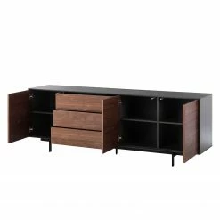 Eva Padberg Collection Sideboard Payara - Echtholzfurnier - Walnuss / Anthrazit -WOHNZIMMERMÖBEL Verkäufe sideboard payara walnuss schwarz 4372564